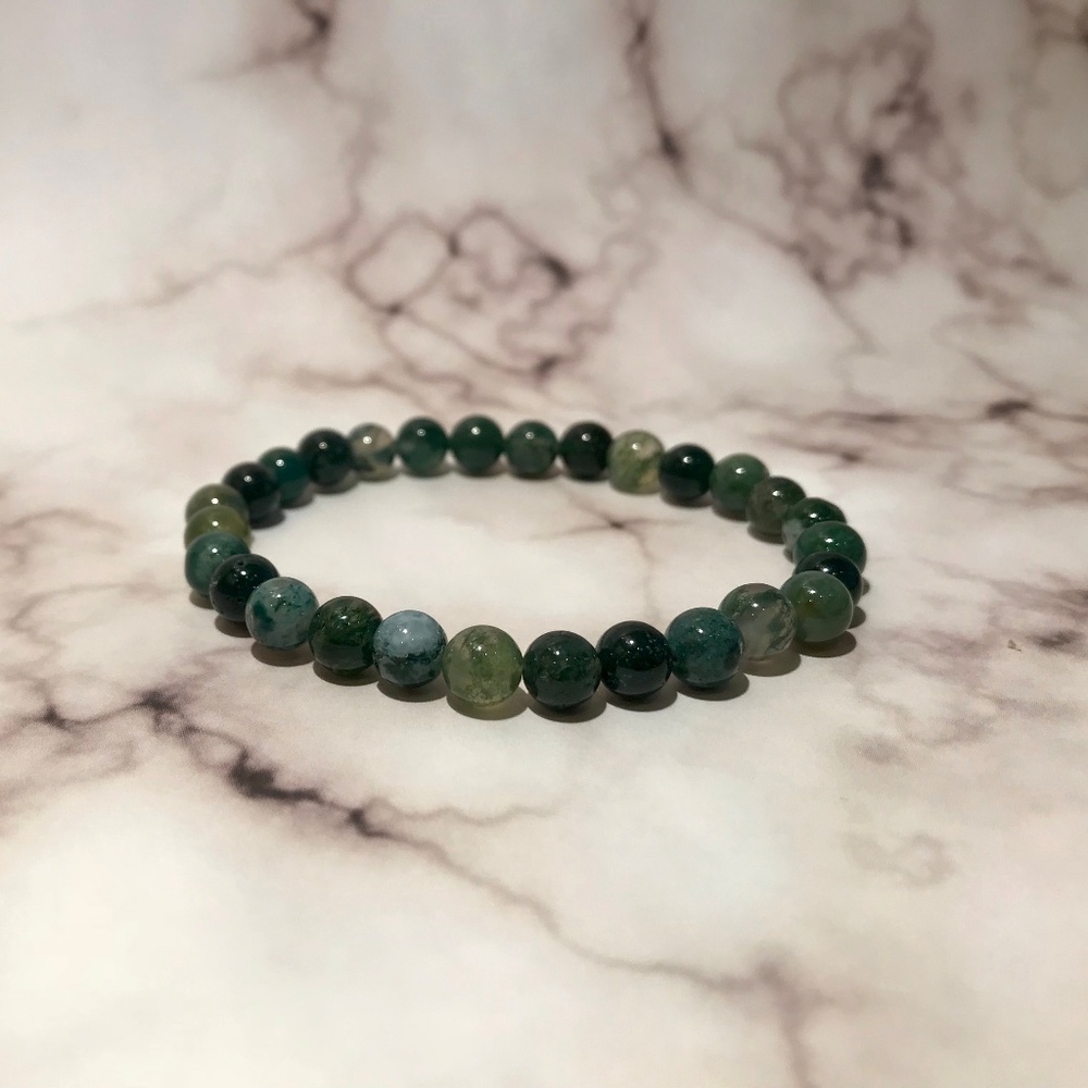 Moss Agate Gemstone Bracelet